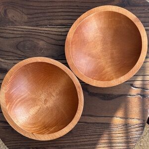 Set of 2 Vintage Baribocraft Canada Elegant Wooden salad Bowls